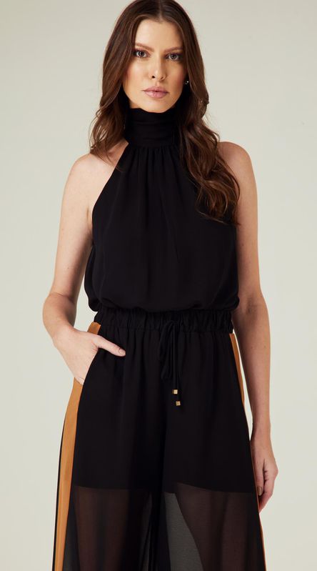 Blusa com Faixa Preto - LENITA