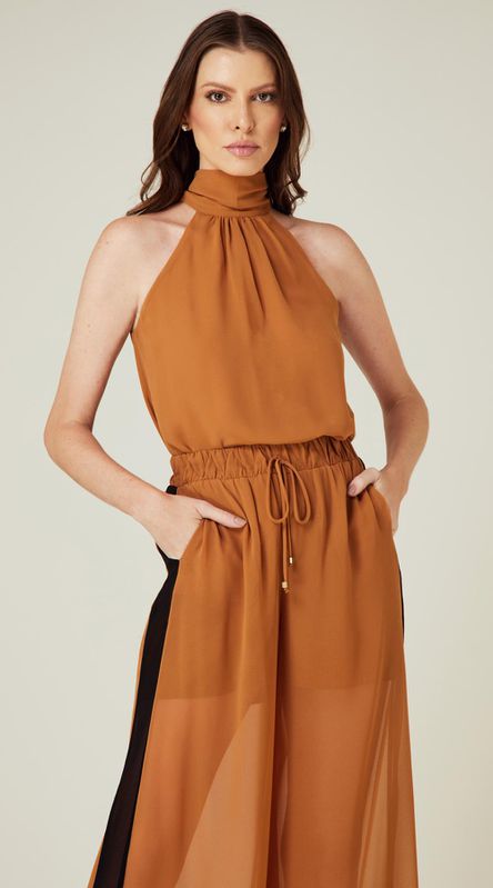 Blusa com Faixa Caramelo - LENITA