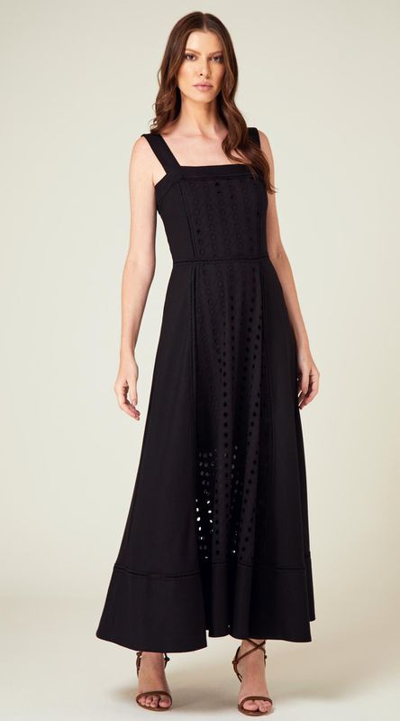 Vestido Midi Laise Preto - LENITA