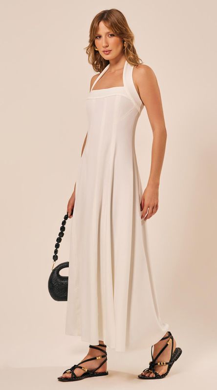 Vestido Longo com Alça Larga Off - LENITA