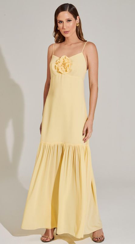 Vestido Longo de Alças Amarelo - LENITA