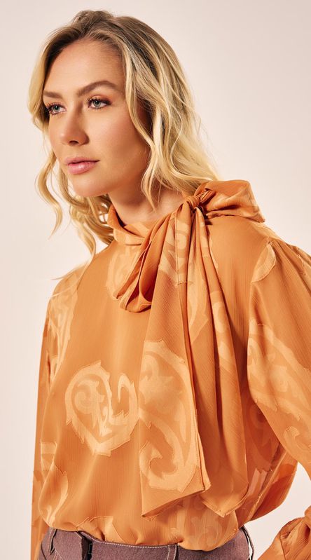Blusa Manga Longa Bege - LENITA