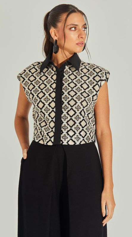 Camisa Cropped Sem Manga - LENITA