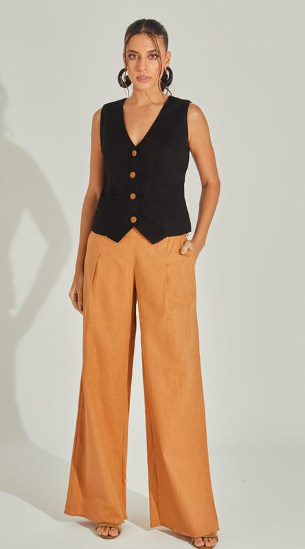 Calça Com Pregas Rami - LENITA