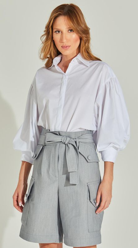 Camisa com Manga Bufante Tricoline - LENITA