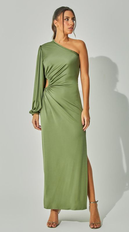 Vestido Longo com Cintura Vazada - LENITA