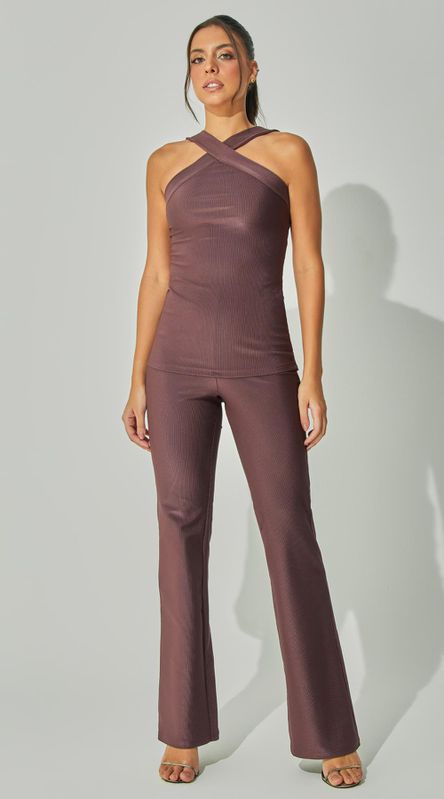 Conjunto Blusa e Calça Malha Texturizada - LENITA
