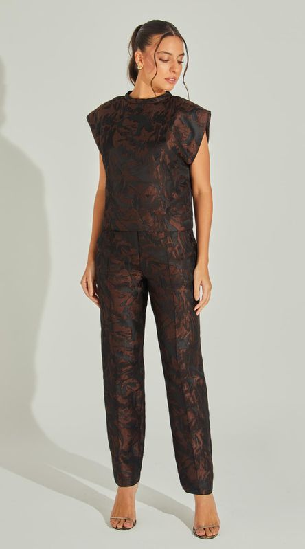 Conjunto Blusa e Calça Jacquard - LENITA