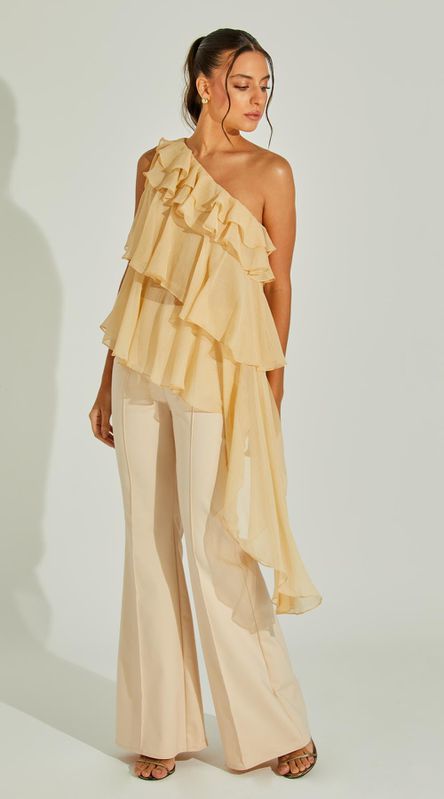 Calça Flare Com Nervuras - LENITA