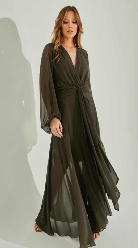 Vestido Fluido Com Mangas - LENITA