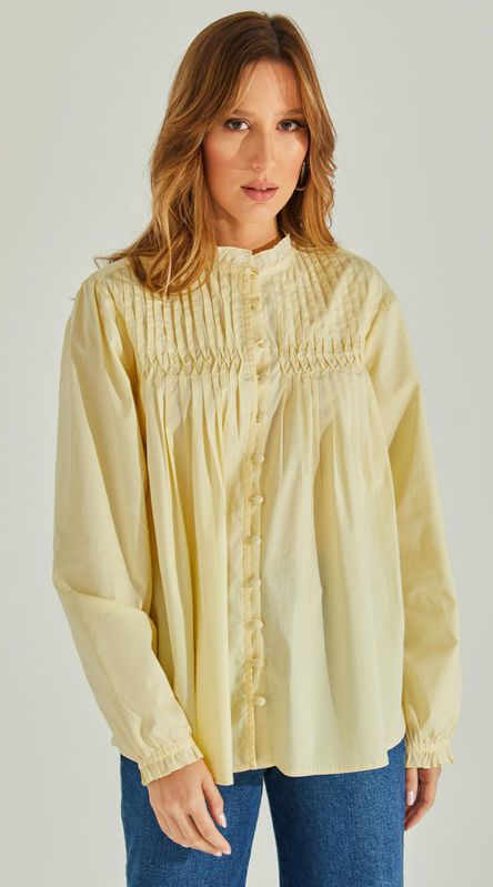 Camisa Tricoline Com Pregas - LENITA