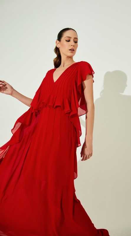 Vestido Longo com Babados - LENITA