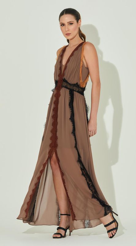 Vestido Longo Rendas - LENITA