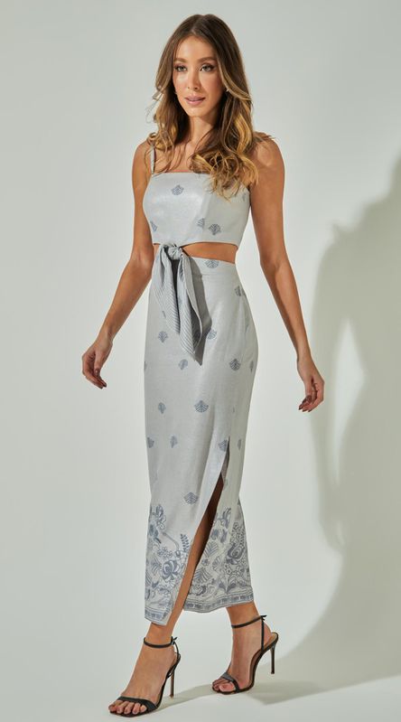 Vestido Midi Linho Bordado - LENITA