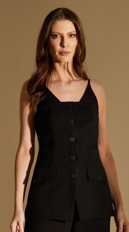 Blusa de Alça com Botões e Lapelas - LENITA