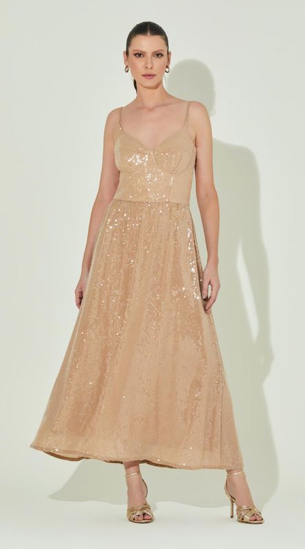 Vestido Midi de Alça Paete - LENITA
