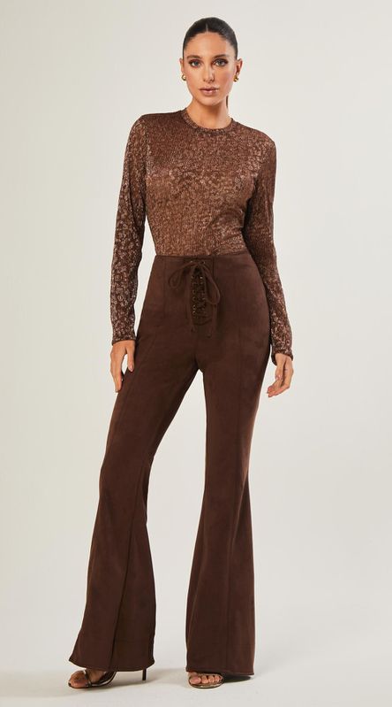  Calça Flare Em Suede - LENITA