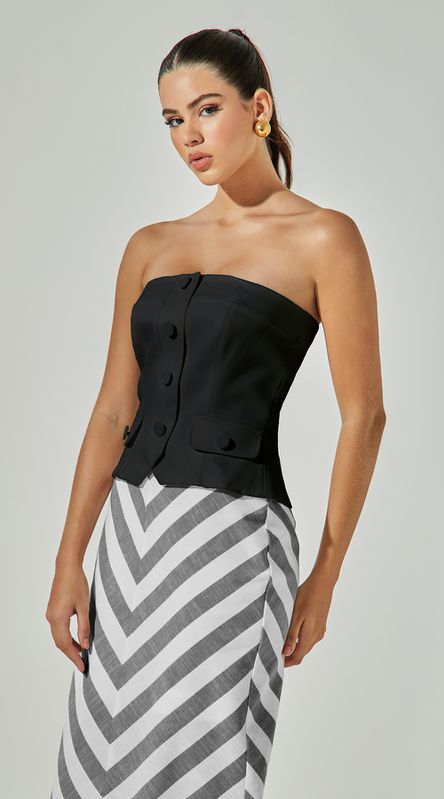 Blusa Sem Alça Com botões - LENITA