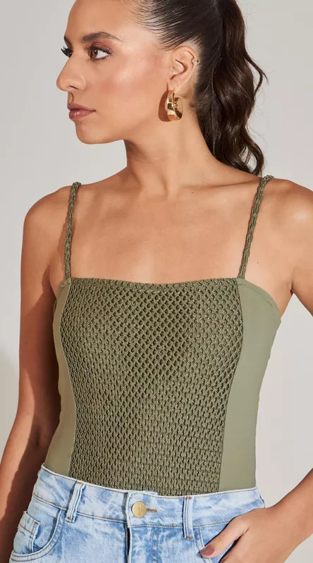 Body de Alça Malha Texturizada - LENITA