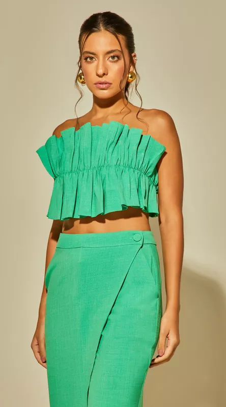 Blusa Pregueada Sem Alças - LENITA