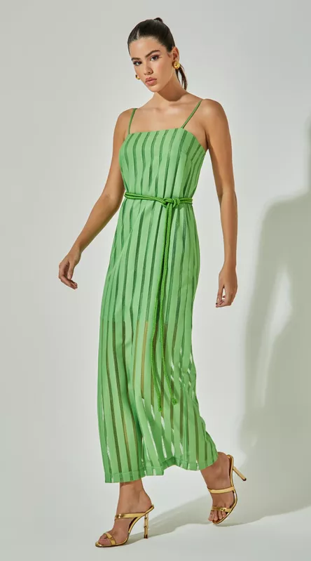 Vestido Decote Reto com Fenda - LENITA