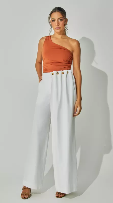 Calça Linho Com Botões - LENITA