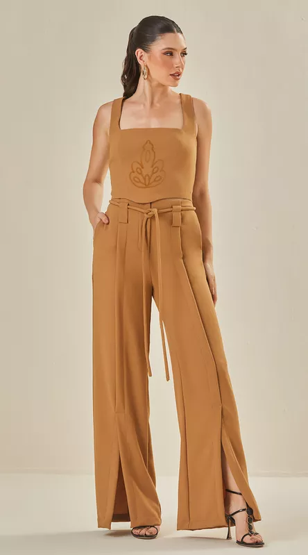 Calça Reta Com Torçal - LENITA