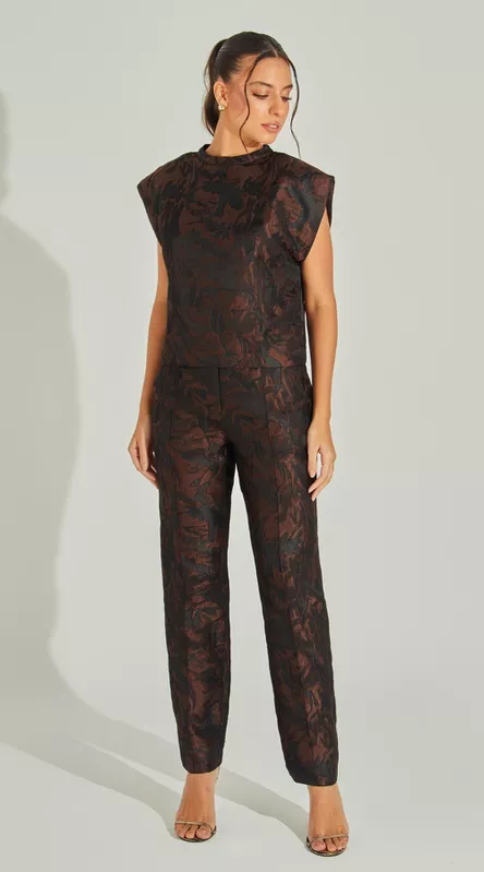 Conjunto Blusa e Calça Jacquard - LENITA