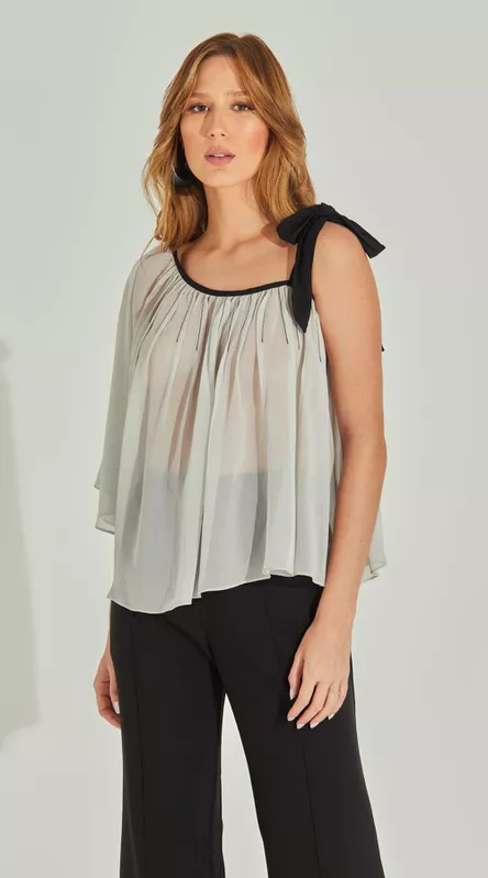 Blusa Assimétrica Com Pregas e Babados - LENITA