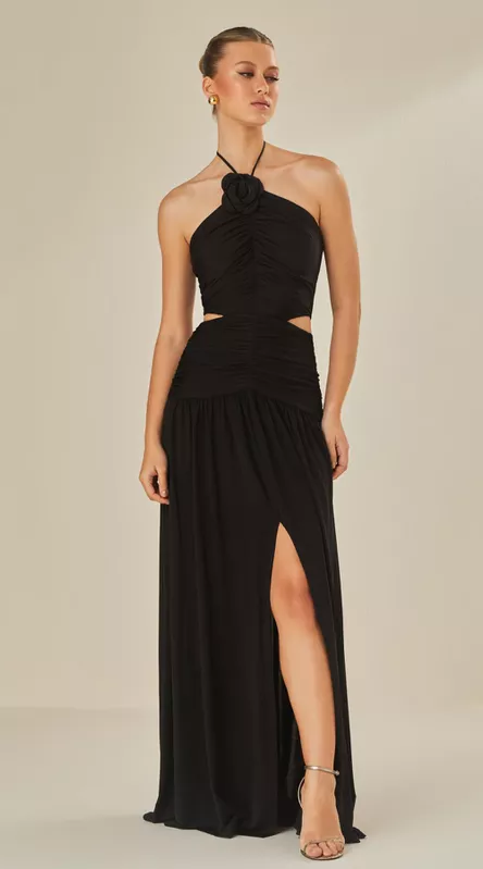 Vestido Longo Frente Única Jersey - LENITA