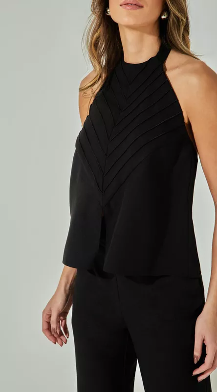 Blusa Frente Única Com Nervuras - LENITA