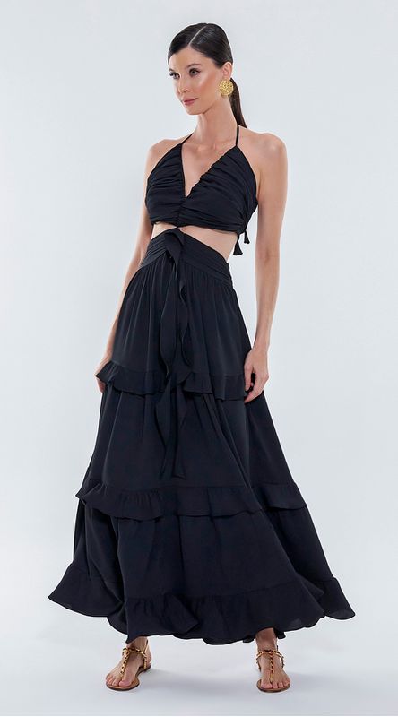 Vestido Midi Sem Manga 