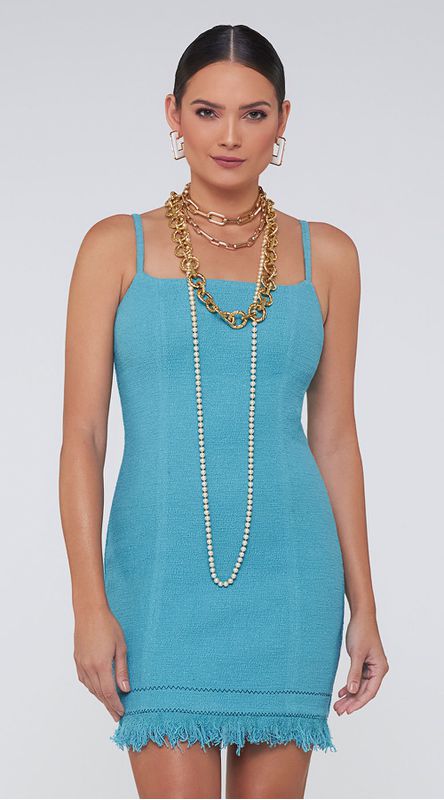 Vestido Curto De Alças Finas 