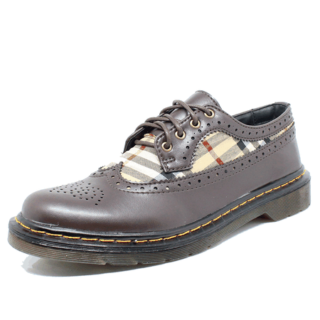 Sapato Oxford Estilo Veggie Rolly Xadrez Bege - 37 - ESTILO VEGGIE SHOES