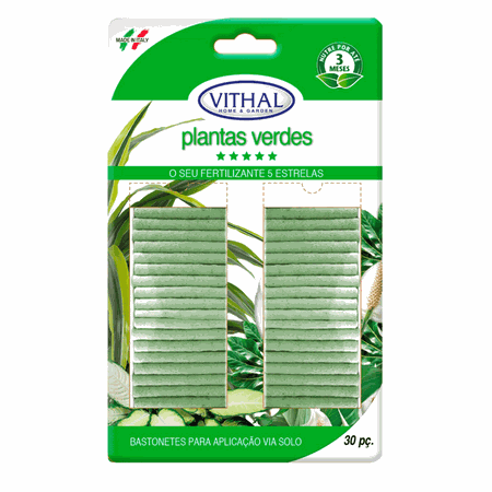 Fertilizante Bastonetes Plantas Verdes Vithal - AGROCAC