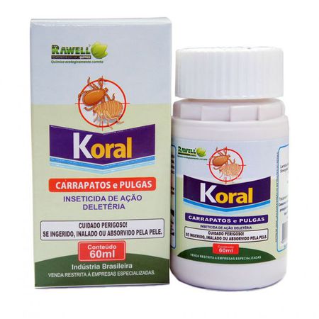 Koral para Carrapatos e Pulgas 60ml Rawell - AGROCAC