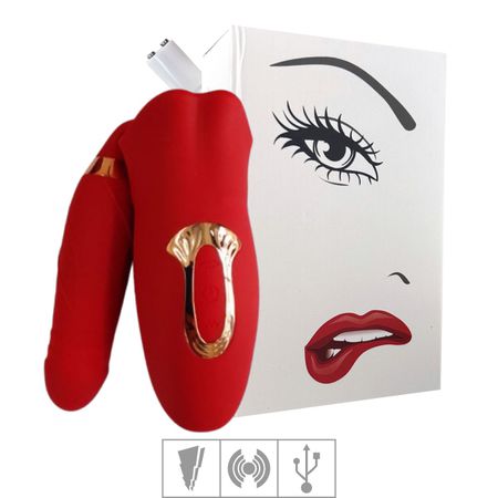 Vibrador Recarregável Formato de Boca Honey Mouth VP (VB155) - Vermelho
