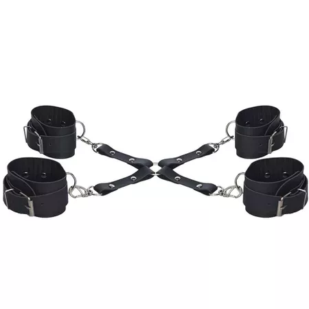 *Bracelete e Tornozeleira Dominatrixxx (DX1722) - Preto