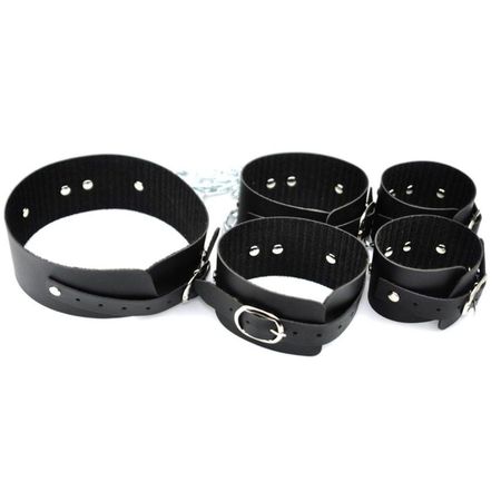 Kit Coleira Algema E Tornozeleira Com Corrente (DX507) - Preto