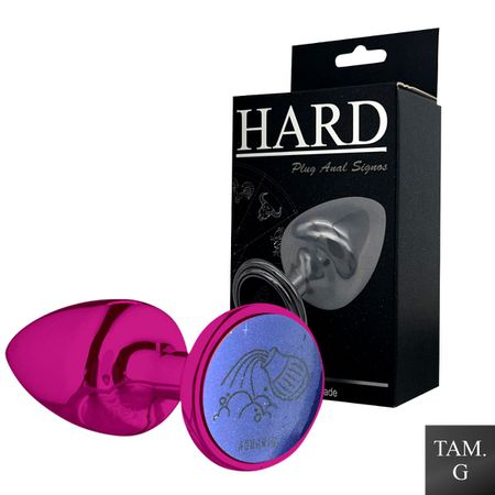 Plug Metálico G Signos Aquário (HA164AQ) - Rosa