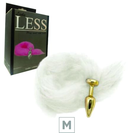 Plug de Plástico M Less Dourado Com Cauda (HA169D) - Branco