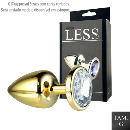 Plug de Plástico G Less Com Pedras Variadas (HA193) - Dourado