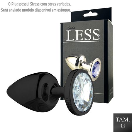 Plug Less G Com Pedras Variadas (HA193) - Preto