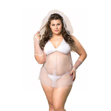 *Fantasia Plus Size Noivinha (PK1390) - Padrão