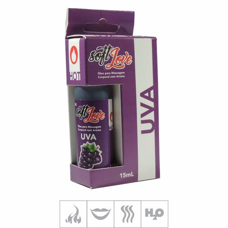 **PROMO - Gel Comestível Soft Love Hot 15ml 01/2023 (ST114) - Uva