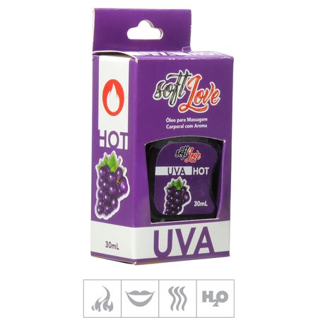 **Gel Comestível Soft Love Hot 30ml (ST116) - Uva