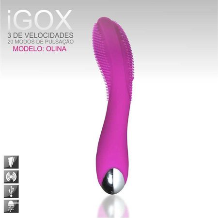 *Vibrador Luxuoso Olina com Cerdas VP (DB005-ST232) - Roxo