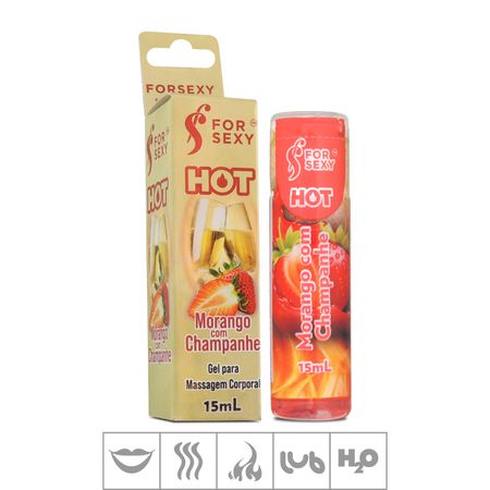 Gel Comestível For Sexy Hot 15ml (ST730) - Morango c/ Champagne