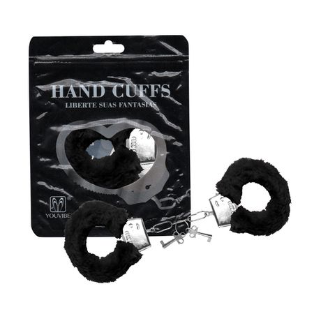 Algema em Metal Com Pelucia Hand Cuffs VP (AL001-ST192) - Preto