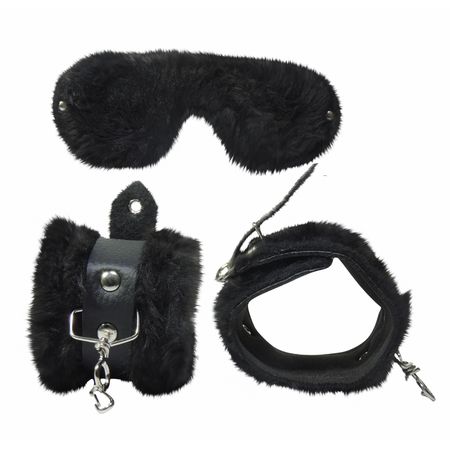 Kit Algema e Venda Com Pelúcia Brasil Fetiche (KPP46-ST525-KPP40) - Preto